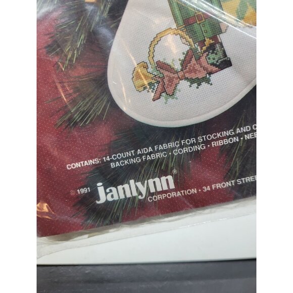 Janlynn Christmas Stocking Cross Stitch Kit Toys Of Yesteryear Holiday Decor - Picture 3 of 4